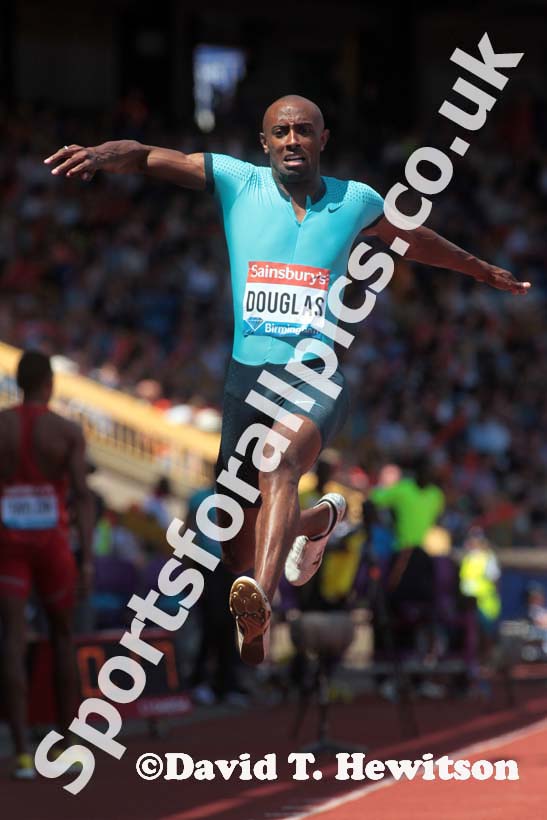 Nathan Douglas (GB), triple jump at the IAAF Diamond League, Birmingham.